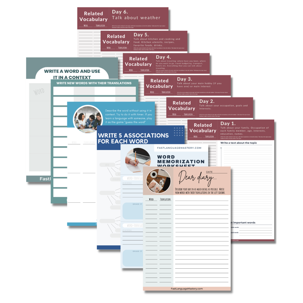 Vocabulary worksheets